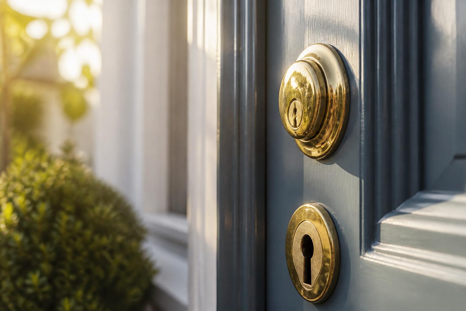 Professional locksmith installing a door lock